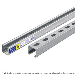 [47765] Perfil unicanal perforado de 3 m, 4 x 2 cm, cal. 14, Volteck