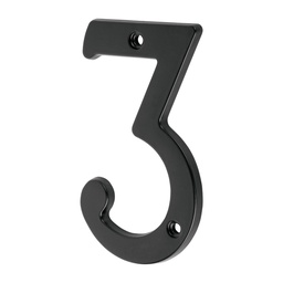[47856] Numero 3 de laton solido 4', negro,  Hermex