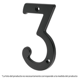 [47857] Numero 4 de laton solido 4', negro,  Hermex