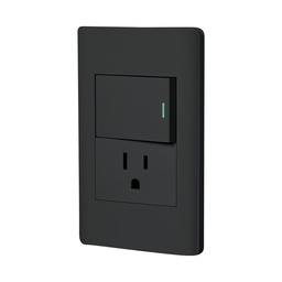 [47899] Placa armada negra interruptor y contacto 1.5 mod, Lisboa