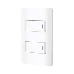 [47954] Placa armada blanca con 2 interruptores 1 modulo, Lisboa