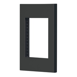 [47983] Placa 1 ventana, 3 modulos, linea Española, color negro
