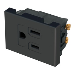 [47992] Contacto aterrizado, 1.5 modulos, linea Española, negro