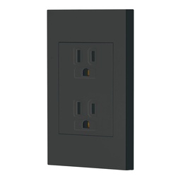 [47997] Placa armada contacto duplex, 3 modulos, Española, negro