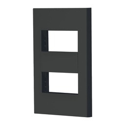 [47998] Placa 2 ventanas, 1 modulo, linea Española, color negro