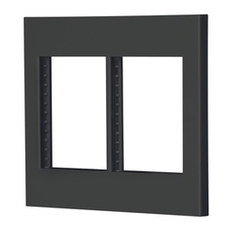 [47999] Placa 2 ventanas, 6 modulos, linea Española, color negro