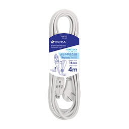 [48012] Extension electrica domestica 4 m blanca con clavija plana