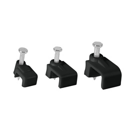 [48035] Bolsa con 20 grapas negras de 6 x 9.5 mm para cable plano