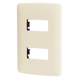 [48089] Placa 2 modulos de ABS, linea Italiana, color marfil
