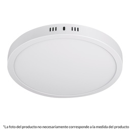 [48258] Luminario LED tipo plafon 18 W, redondo, luz calida, blanco