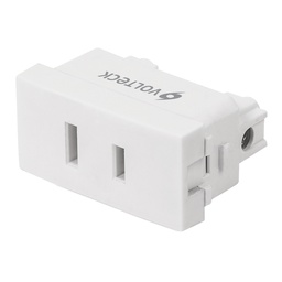 [48318] Contacto sencillo, sin tierra, linea Oslo, color blanco