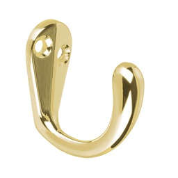 [48350] Gancho sencillo tipo perchero, laton brillante, Hermex