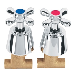 [49798] Juego llaves empotrar soldables, cruceta, Aqua