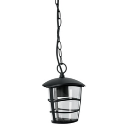 [45094] Arbotante tipo farol moderno colgante para exteriores, negro