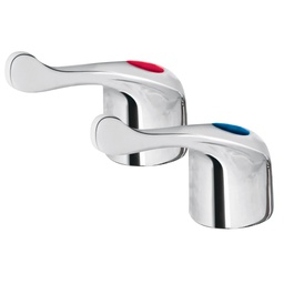 [45518] Juego de manerales de palanca p/lav-fregadero, cromo, Basic