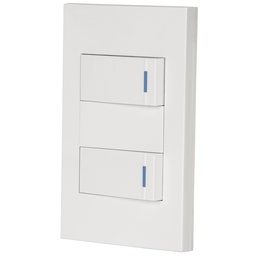 [45602] Placa armada 2 interruptores 1de 3vias,1 mod,Española,blanco