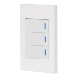 [45606] Placa armada 3 interruptores 1de 3vias,1 mod,Española,blanco