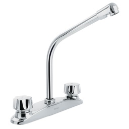 [45629]  Mezcladora inox 8' p/fregadero, cuello cobra, hex Aqua
