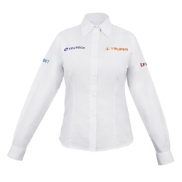 [63108] Camisa manga larga para mujer, blanca, G, Truper