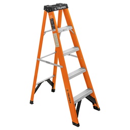 [100224] Escalera de tijera, tipo ll, 4 peldaños, fibra de vidrio