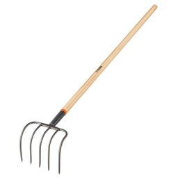 [101543] Cultivador forjado para jardin 5 dientes, mango de 60'