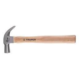 [10558] Martillo cabeza conica 25 mm uña curva, mango madera, Truper