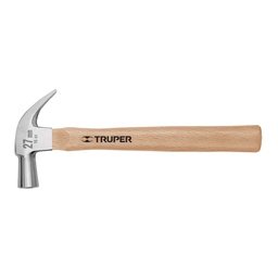 [10560] Martillo cabeza conica 27 mm uña curva, mango madera, Truper