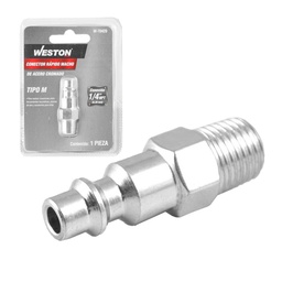 [W-70420] CONECTOR RAPIDO D/ACERO CROMADO MACHO 1/4'' NPT