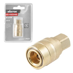 [W-70445] COPLE RAPIDO DE LATON HEMBRA 1/4'' NPT