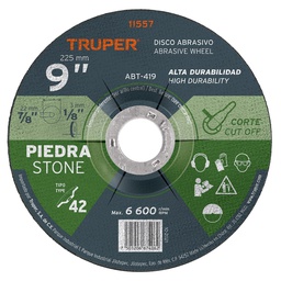 [11557] Disco Tipo 42 de 9' x 3.2 mm para corte de piedra, Truper