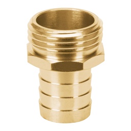 [12287] Conector 3/4' macho de laton solido para manguera, Truper