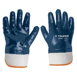 [15245] Guantes de algodon recubiertos de nitrilo, puño seguridad