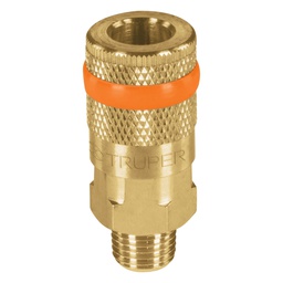 [19085] Cople de laton, cuerda 1/4 NPT, macho, Truper