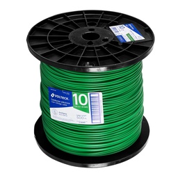 [40122] Metro de cable THHW-LS 10 AWG verde en carrete de 500 m