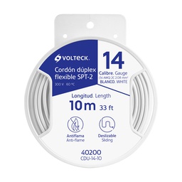[40200] Carrete con 10 m cordon duplex flexible SPT 14 AWG, Volteck