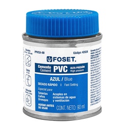 [42024] Cemento azul para PVC en bote de 90 ml, alta presion, Foset
