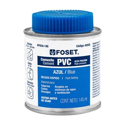 [42025] Cemento azul para PVC en bote de 145 ml, alta presion, Foset
