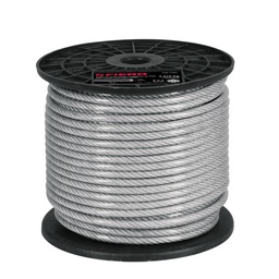[44218] Metro de cable rigido 1/4' acero 7x7 recubierto PVC, 75 m