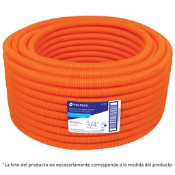 [45016] Metro de poliducto 1/2' corrugado flex. c/guia, rollo 100 m