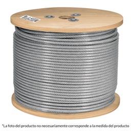 [48807] Metro de cable rigido 3/16' acero 7x7 recubierto PVC, 300 m