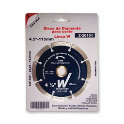 [Z-20101] DISCO DIAMANTE 4.5&quot;SEGMENTADO LIN.W