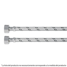 [49526] Manguera lavabo/fregadero, acero inox, 1/2' x 1/2', 100 cm