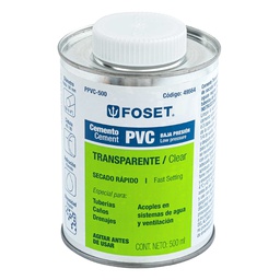 [49564] Cemento para PVC en bote de 500 ml, baja presion, Foset
