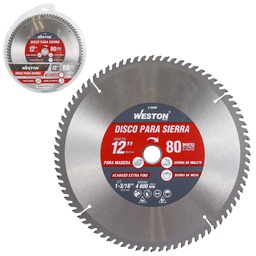 [Z-25098] DISCO PARA SIERRA CIRCULAR P/MADERA 12'' X 1-3/16'' 80DT C/BUJES