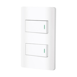 [47955] Placa armada blanca 1 interruptor y 1 de 3 vias 1 mod, Lisbo