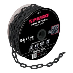 [44170] Metro de cadena de 5 mm de plastico negra, carrete de 25 m