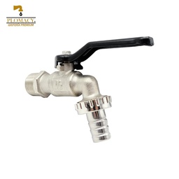 [LLJPL] Llave Jardin Esfera con Palanca 1/2&quot; 100% Laton con Acabado Niquelado Plomacy (LLJPL)