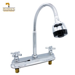 [PM8FC] Mezcladora Para Fregadero 8&quot; Hibrida Cuello Flexible Maneral Tipo Cruz Plomacy  (PM8FC)