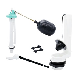 [2700] Herraje WC Euro-Tec 10&quot; Palanca Blanca Sin Esponjoso Tornillos Plasticos  (2700)