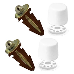 [9749] Tornillos Pija para WC con Taquetes y Cubre Pijas en Bolsita  (9749)